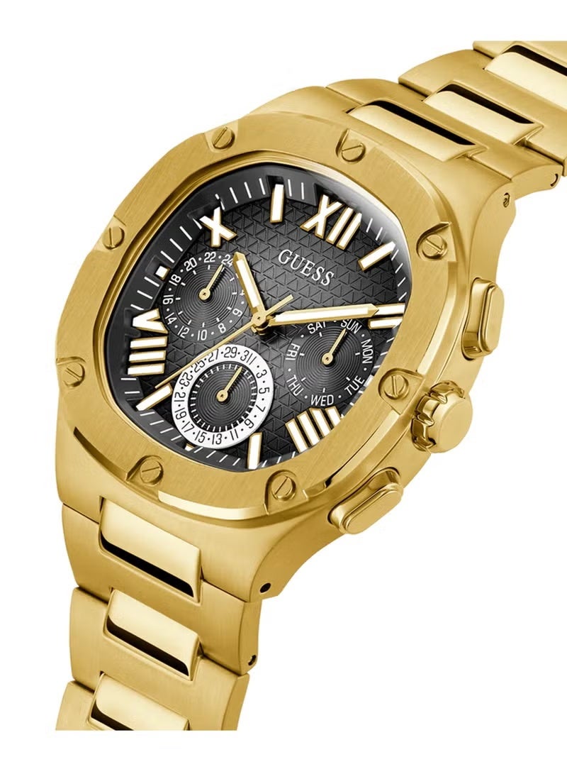 GUESS Headline Men’s Analog Quartz Gold Tone Multi-function Watch GW0572G2 - 42mm - Image 1
